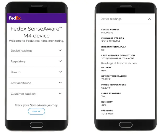 FedEx SenseAware M4 Device - Using