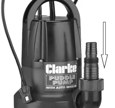 Clarke PSP105 250w Puddle Pump With Auto Sensor - FITTING THE HOSE ADAPTER