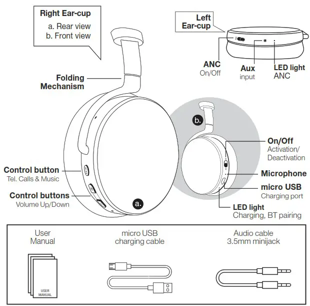CRYSTAL AUDIO Studio1 Wireless Over Ear Headphones - Overview