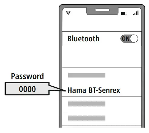 hama 00184154 Bluetooth Audio Transceiver Receiver - Password