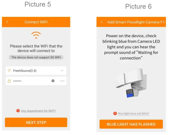 WowCam DPH F1 Smart Flood Light - Add the device 3