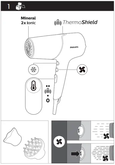 PHILIPS BHD530 5000 Series Hair Dryer - fig1