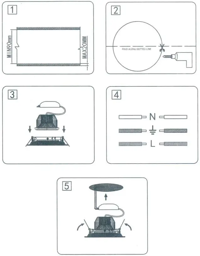 V TAC VT 7223 Square Shaped Spotlight Holder - Instralling Instructions