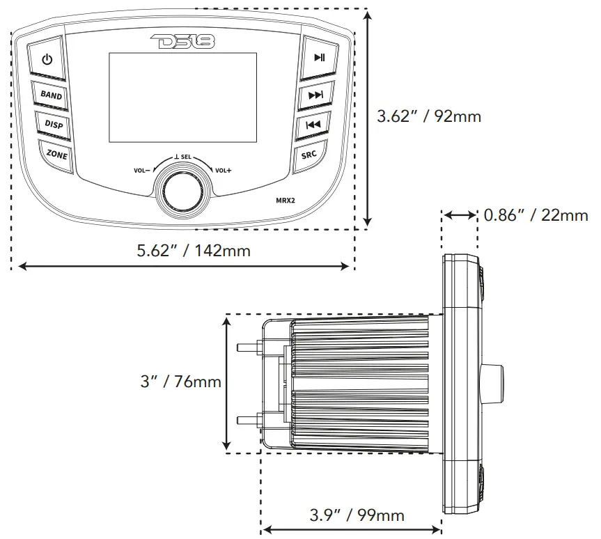 DS18 MARINE & POWERSPORT HEAD UNIT - fig 2
