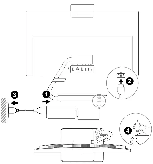 Lenovo F0G3003SPB 23.8 Inch FHD Display - Connection