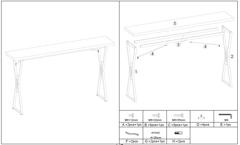 Tribesigns-CT-F1567-Catalin-70.9-Inch-Wood-Gold-White-Console-Table-
