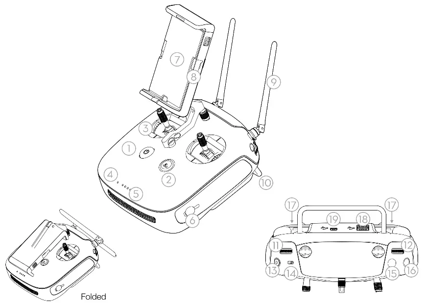 dji Phantom 4 RTK Compact Mapping Drone - Remote Controller