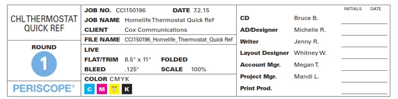 Smart Thermostat - CHL Thermostat Quick Ref