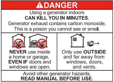 Westinghouse WGen Generator Instruction Manual - Using a generator indoors