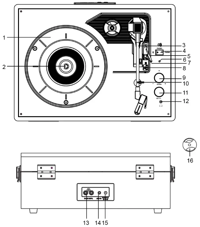 CROSLEY CR8017B Voyager Turntable - fig