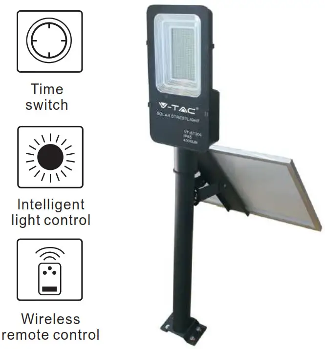 v-tac LED SOLAR STREETLIGHT VT-ST-200