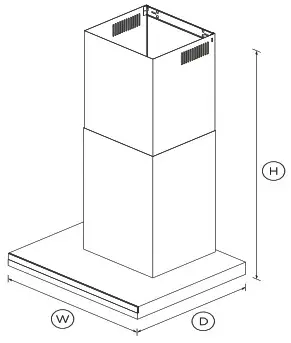 FISHER PAYKEL HC60DCXB3 Wall Rangehood 60cm Box Chimney - Figure