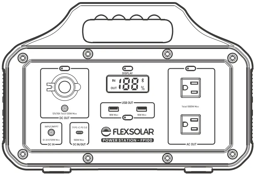 FLEXSOLAR FP100 S102V1 Portable Solar Power Station