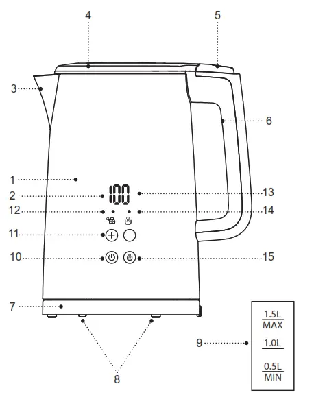 BRAYER BR1035 Electric Water Kettle - QR