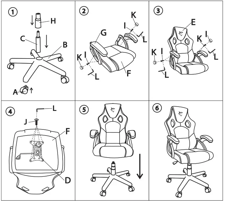 WHITE SHARK Kings Throne Gaming Chair - overview