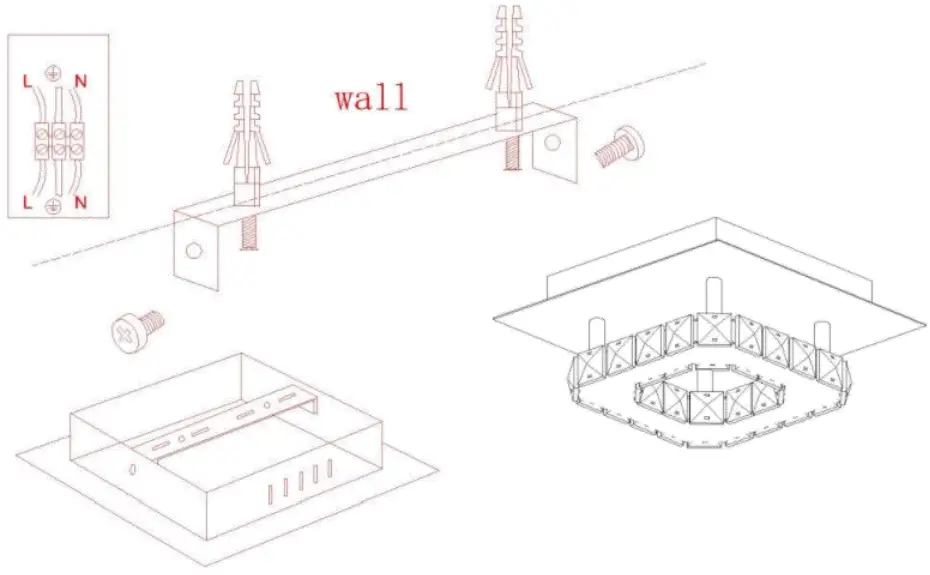 LIVING AND HOME LG0727 Crystal LED Ceiling Light - Fix chassis