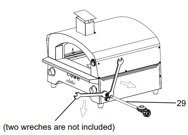 BIGHORN J-626 Tabletop Gas Pizza Oven - hose assembly