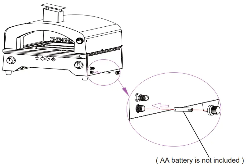 BIGHORN J-626 Tabletop Gas Pizza Oven - igniter cap