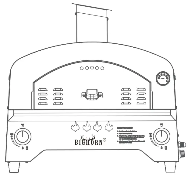 BIGHORN J-626 Tabletop Gas Pizza Oven