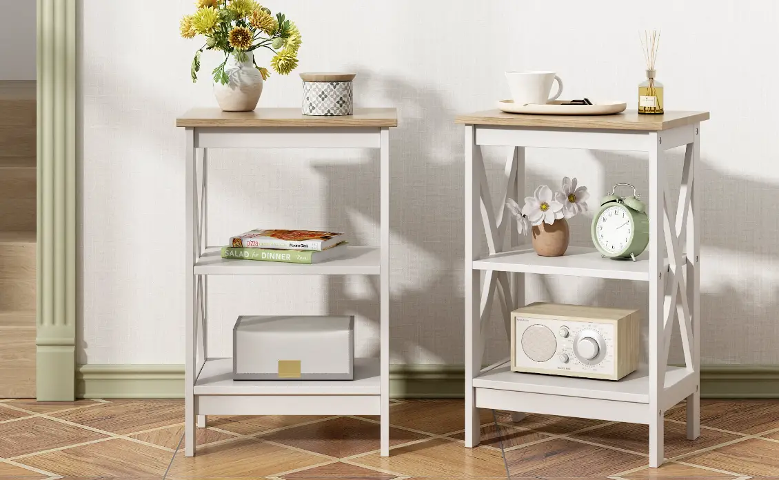 Jaxsunny Hg61x1263 Three Tier Versatile Side/end/coffee Table Set Of 2 User Manual