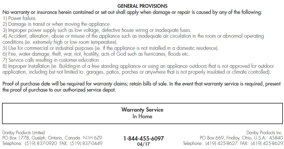 Silhouette DAR055D1BSSPRO Refrigerator warranty-1