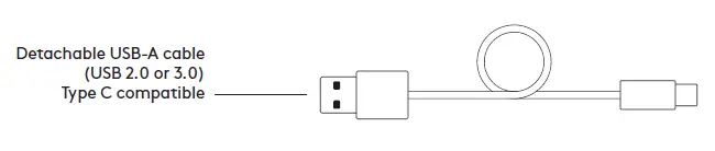 Detachable USB-A cable