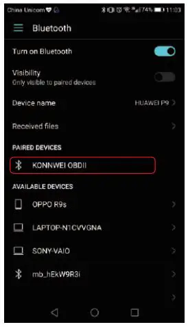 KONNWei OBDII Bluetooth Car Diagnostic Scan Tool fig5