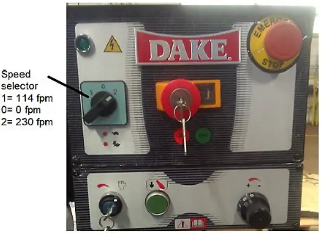 DAKE SE8 5M Semi Auto Mitering Bandsaw - CUTTING SPEED