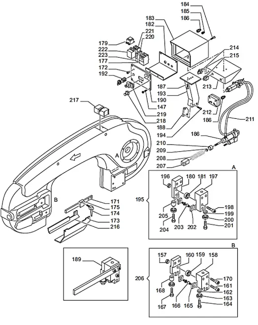 DAKE SE8 5M Semi Auto Mitering Bandsaw - EXPLODED VIEWS 3