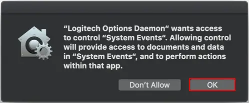System Events Prompt