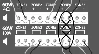 adastra RMS605 1U 5 Zone Mixer Amplifier 5x60W- speaker