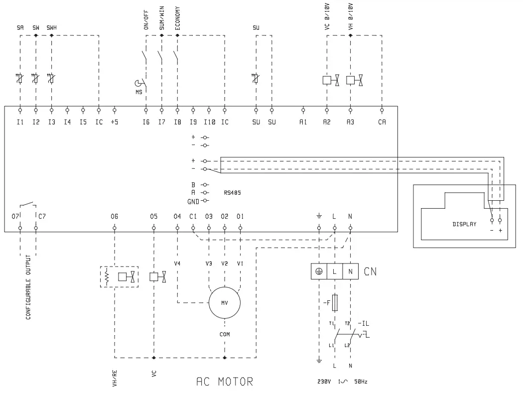 DAIKIN FWV FWZ Fan Coil Units - FWECSA (FWV-L-M) AC motor