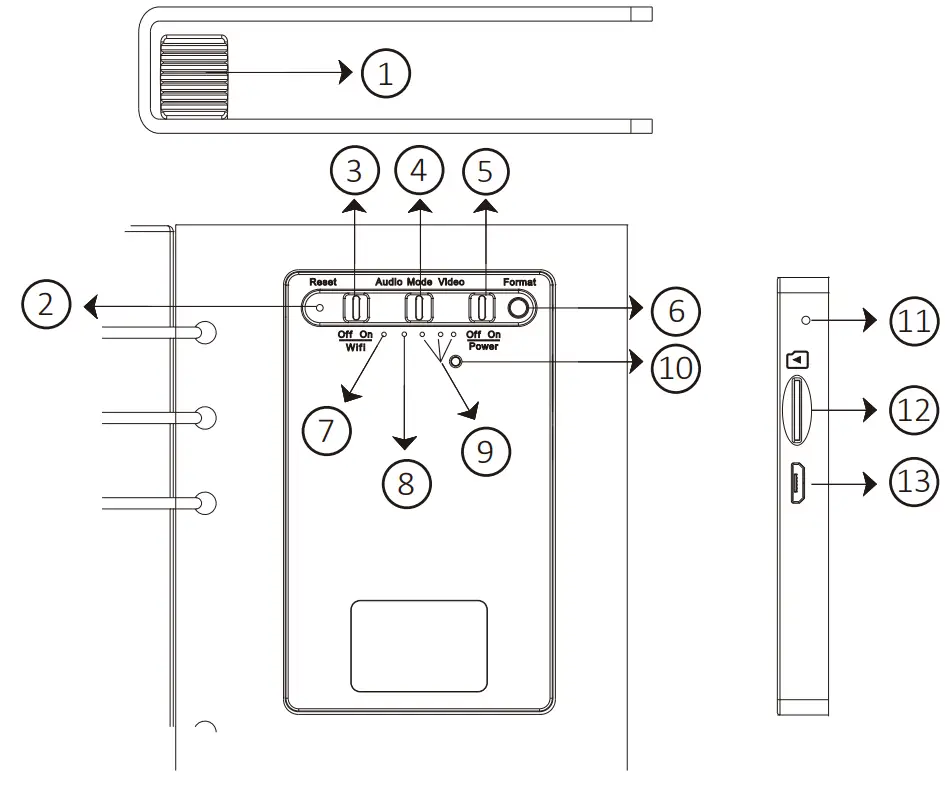 LawMate PV NB10W Notebook Digital Video Recorder - Parts