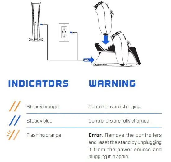 SPIELTEK SPS-DCS1 Dual Charging Stand for Playstation 5 DualSence Controllers fig3