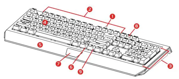 Viper Alpha Gaming Keyboard User Manual 2 PARTS AND FEATURES