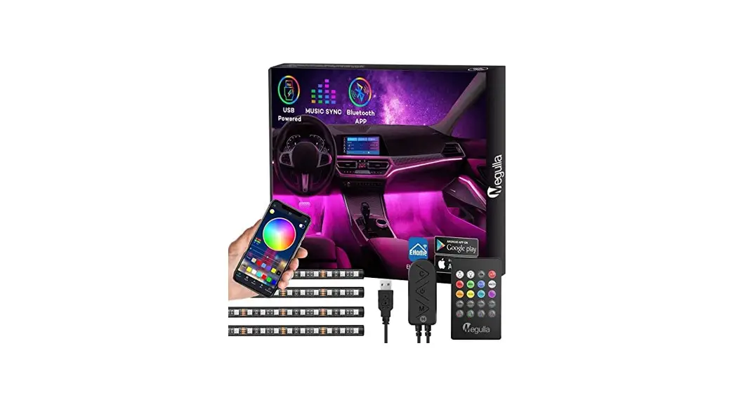 Huaxin Ks-cl1 4pc Bluetooth Led Car Interior Light Kit With App Control User Guide