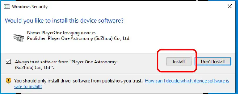 iOptron iCAM462C Planetary Camera - Driver Installation 3
