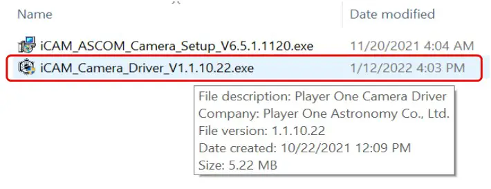 iOptron iCAM462C Planetary Camera - Driver Installation