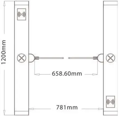 ZKTeco SBTL7000 Series Single-Lane Swing Barrier Turnstiles figure 1-1 C