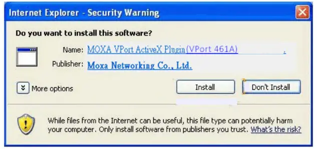 MOXA VPort 464 Series Video Encoders - ActiveX Control