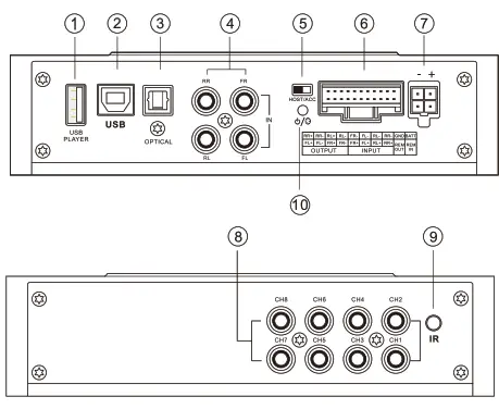 PUZU PZ-D8 D-Class Car DSP Amplifier - Amplifier