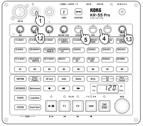 KORG Rhythm Machine Playing guitar