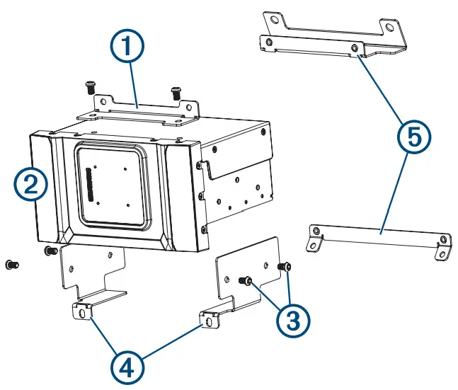 GARMIN VIEO RV 51 Installation holes in the bracket