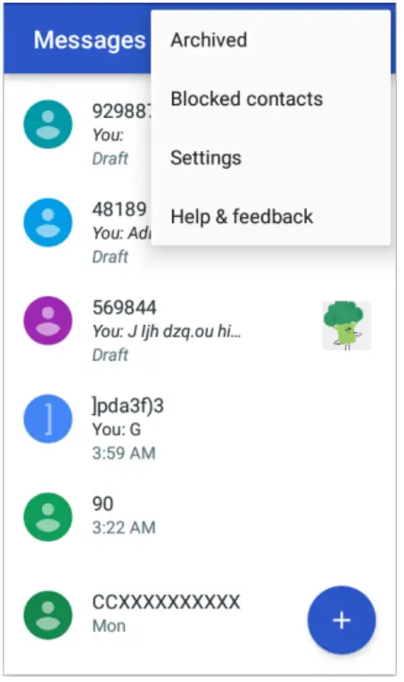 Settings menu functions