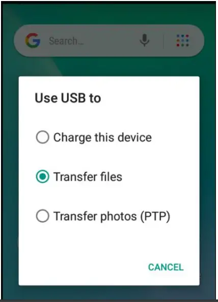 Transferring media between computer and device