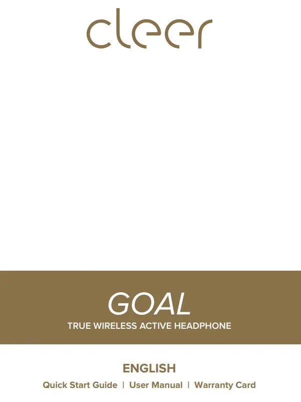 cleer True Wireless Active Headphone User Manual