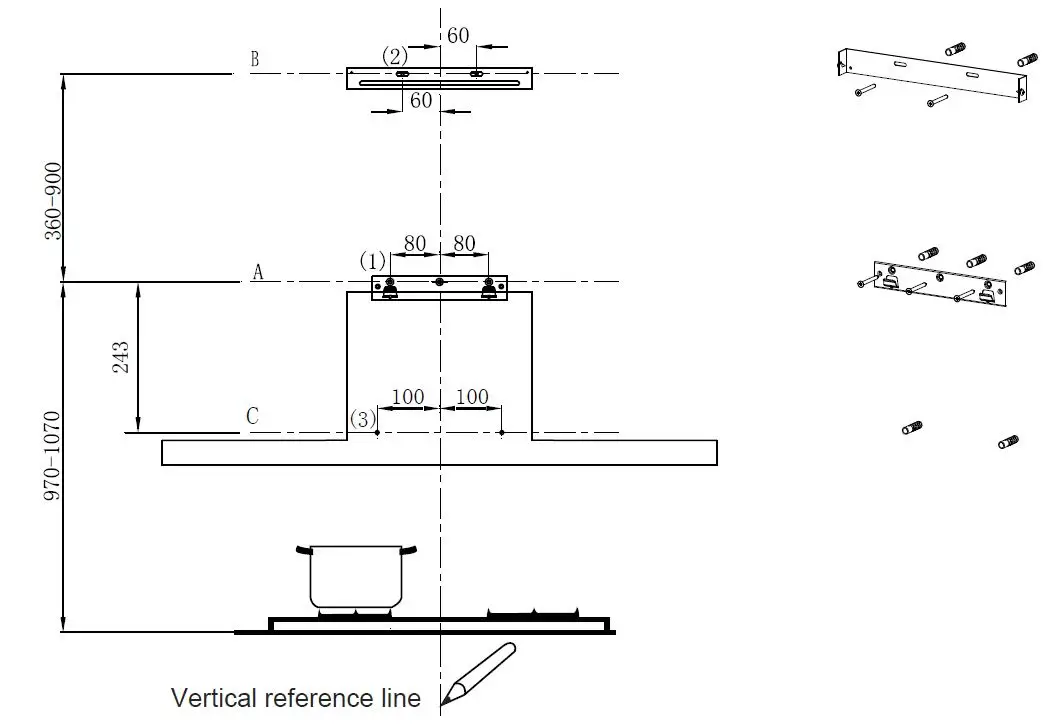 Kleenmaid RHSC61 Wall Mounted Canopy Rangehood fig 10