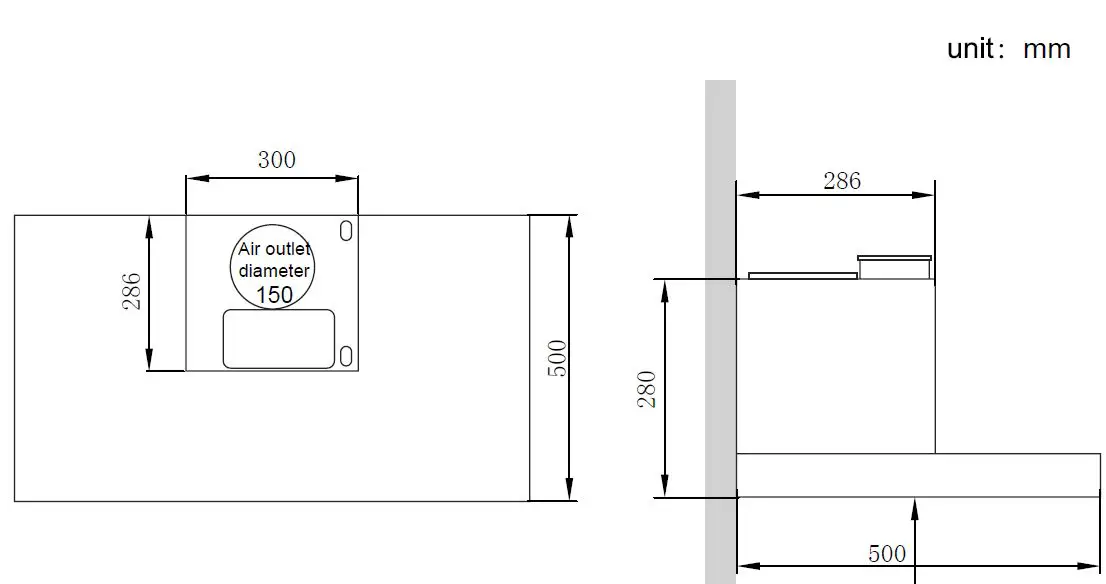 Kleenmaid RHSC61 Wall Mounted Canopy Rangehood fig 7