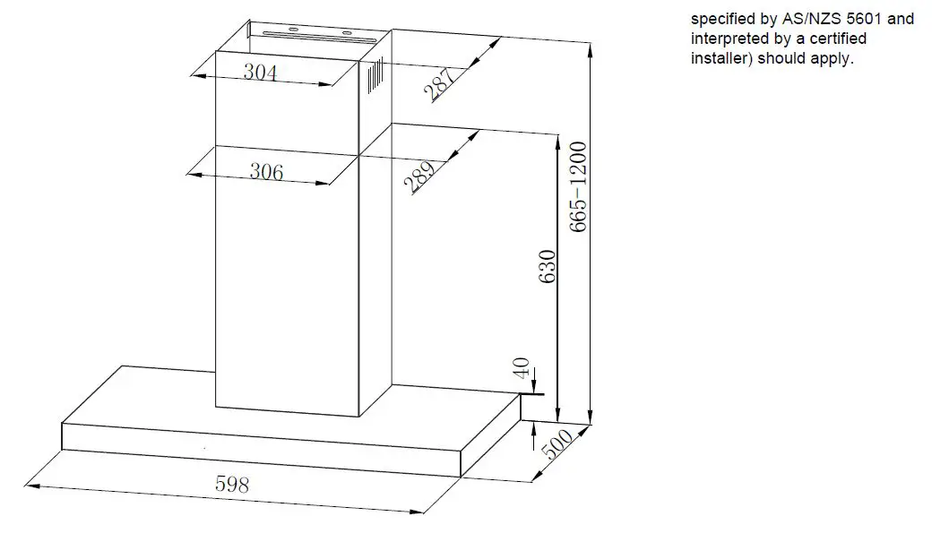 Kleenmaid RHSC61 Wall Mounted Canopy Rangehood fig 9
