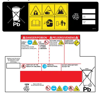 Battery Safety Decal 